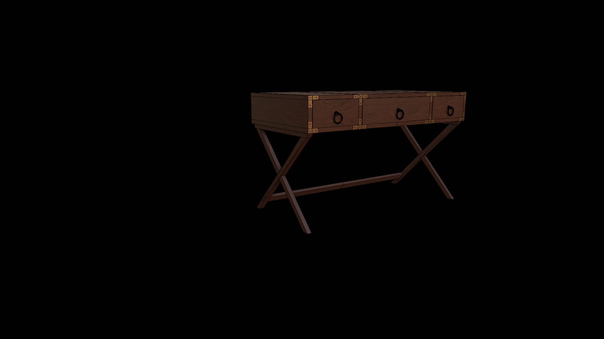 Writing Desk  Aerilyn 40-5  Low-poly 3D model_3