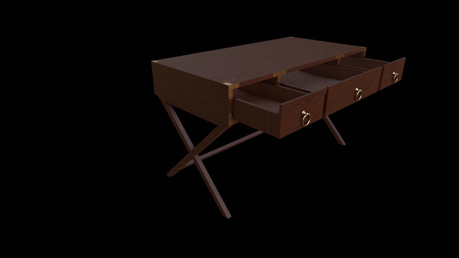 Writing Desk  Aerilyn 40-5  Low-poly 3D model_4