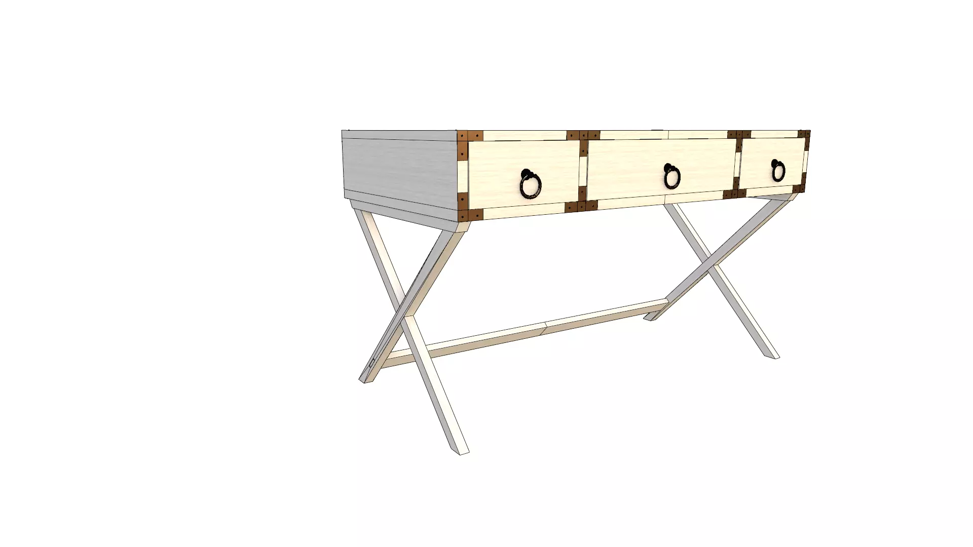 Writing Desk  Aerilyn 40-5  Low-poly 3D model_0