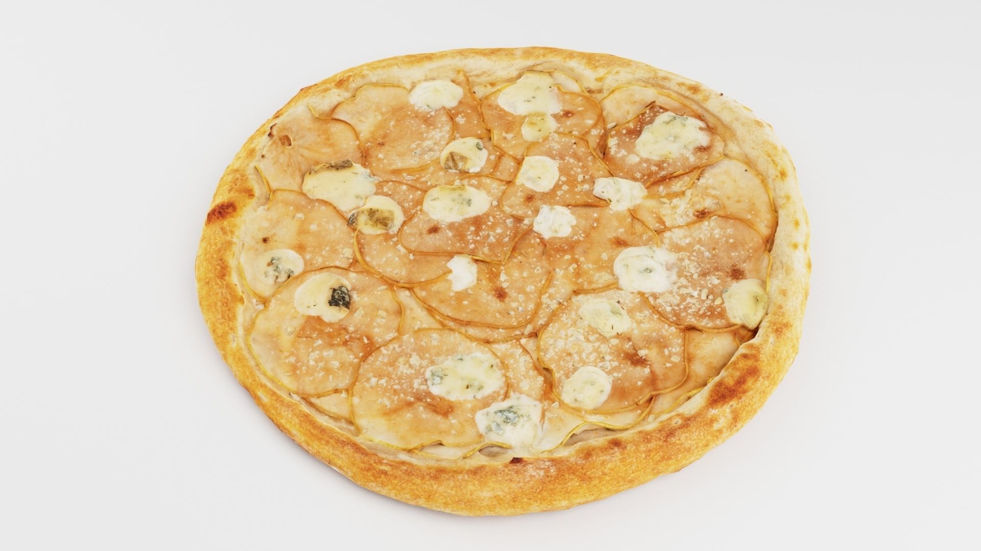 Vegetarian Pizza with pears and sauce  3D model_2