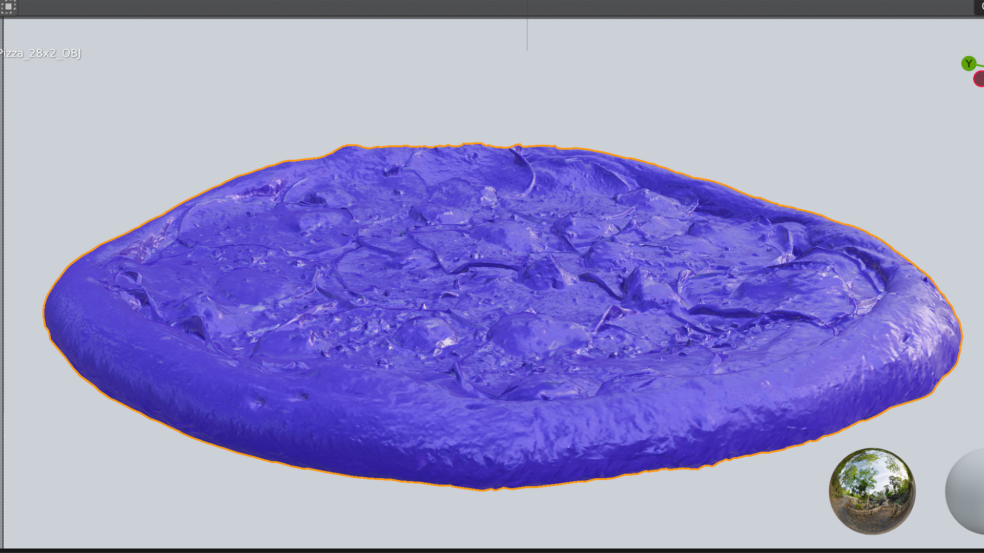 Vegetarian Pizza with pears and sauce  3D model_6