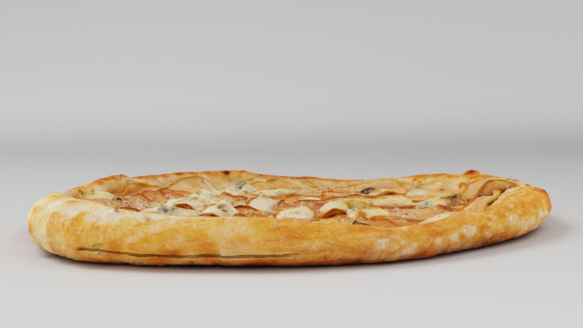 Vegetarian Pizza with pears and sauce  3D model_4