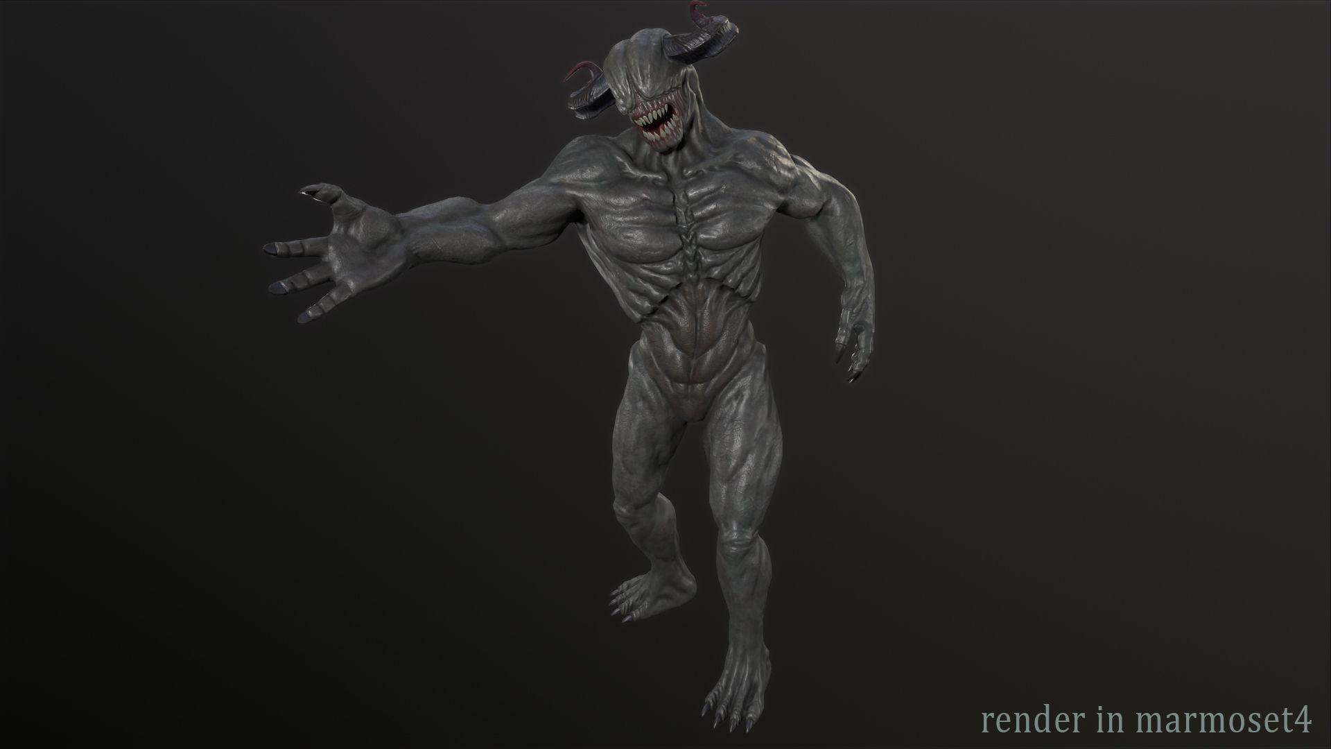 Blind demon Low-poly 3D model_8