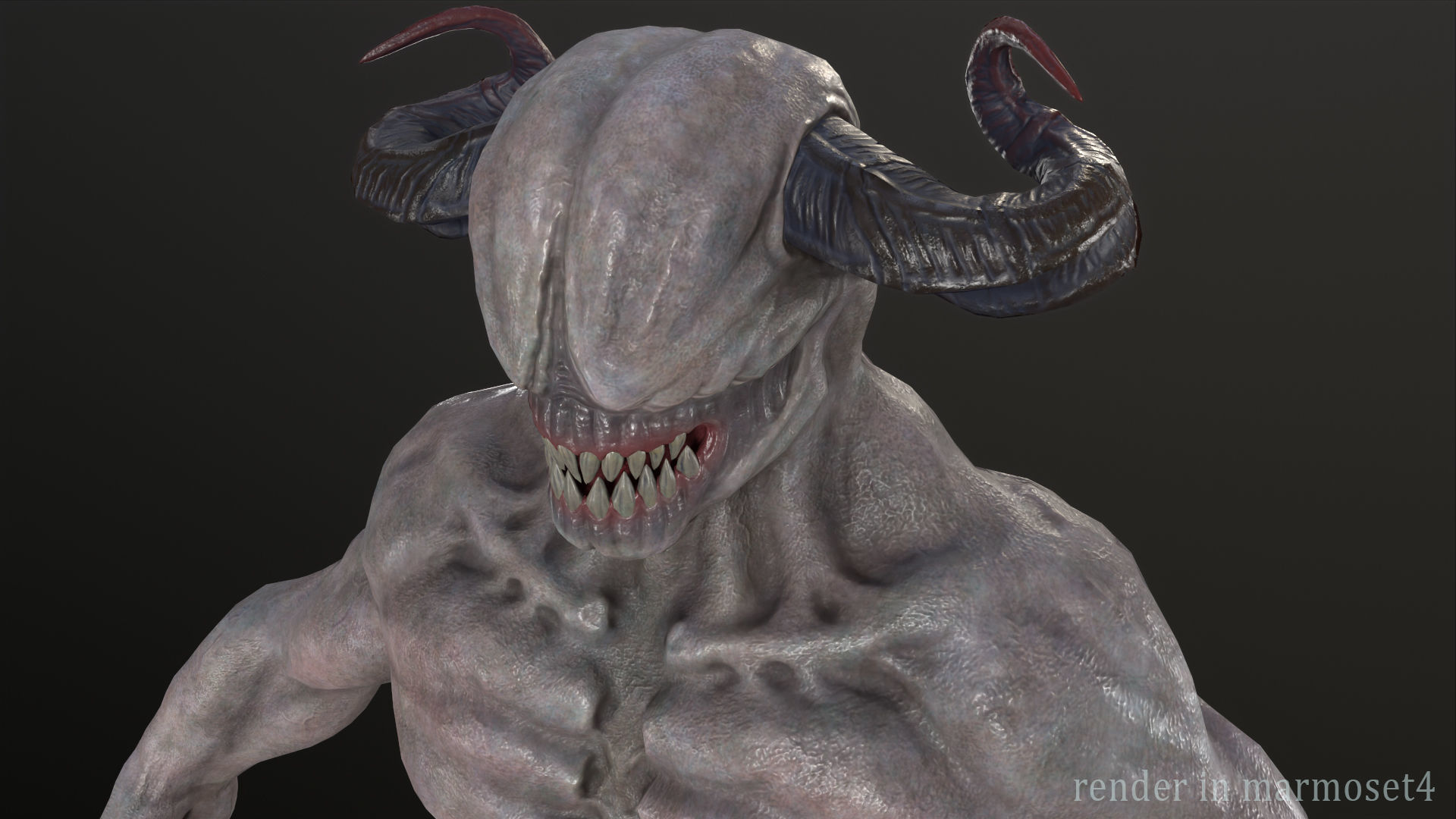 Blind demon Low-poly 3D model_10