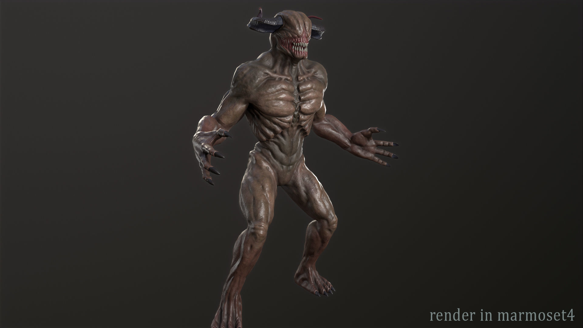 Blind demon Low-poly 3D model_3