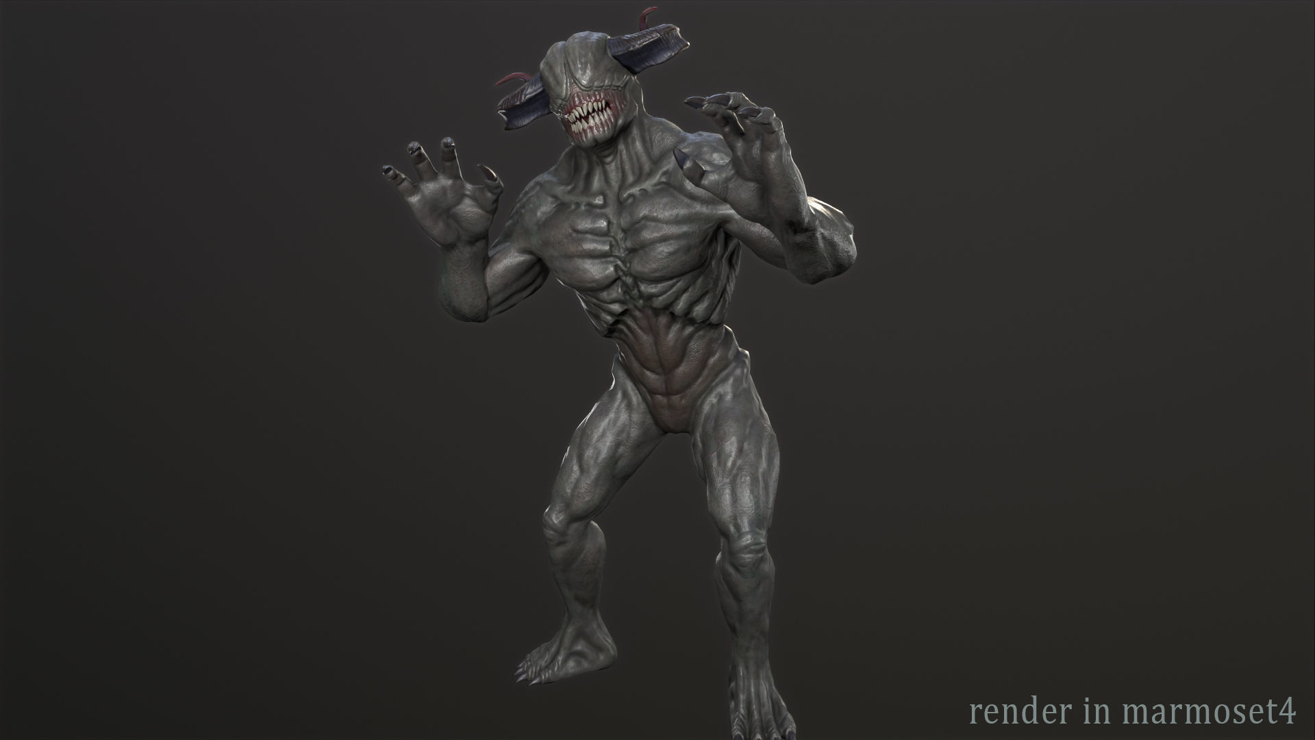 Blind demon Low-poly 3D model_4