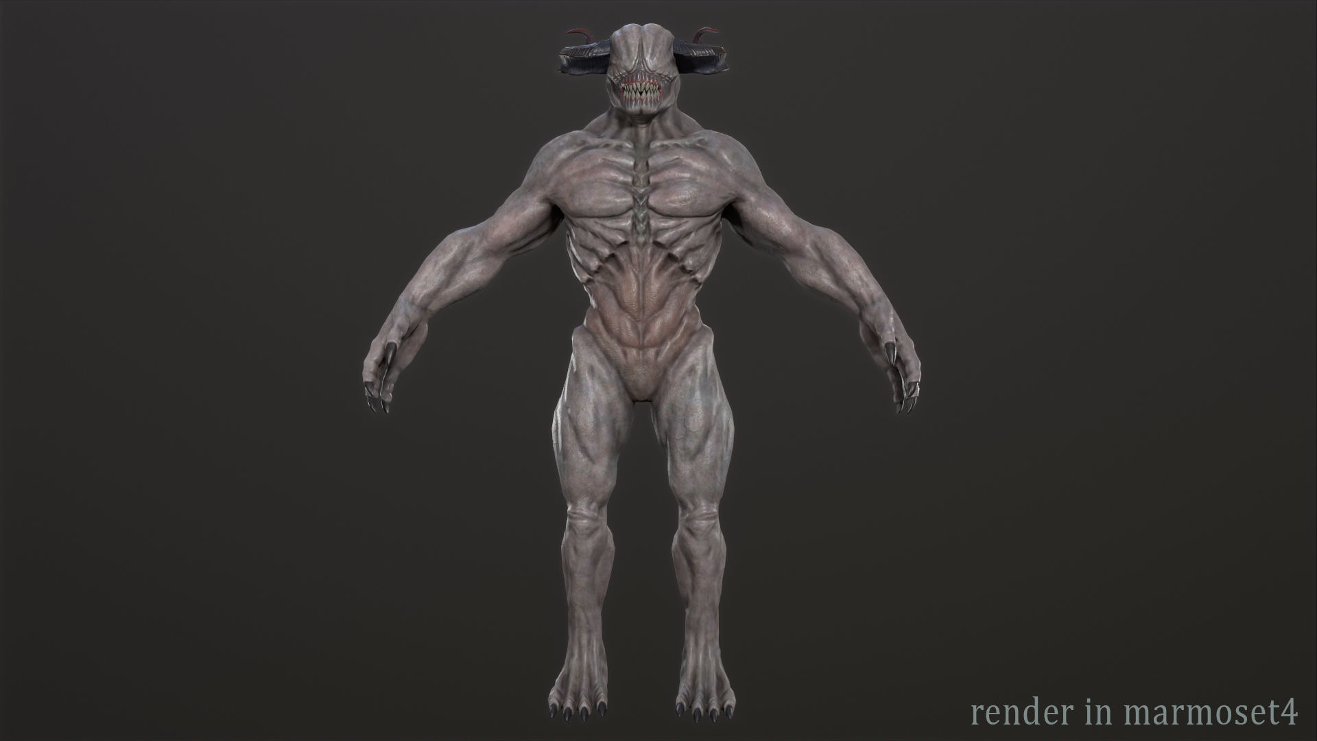 Blind demon Low-poly 3D model_11