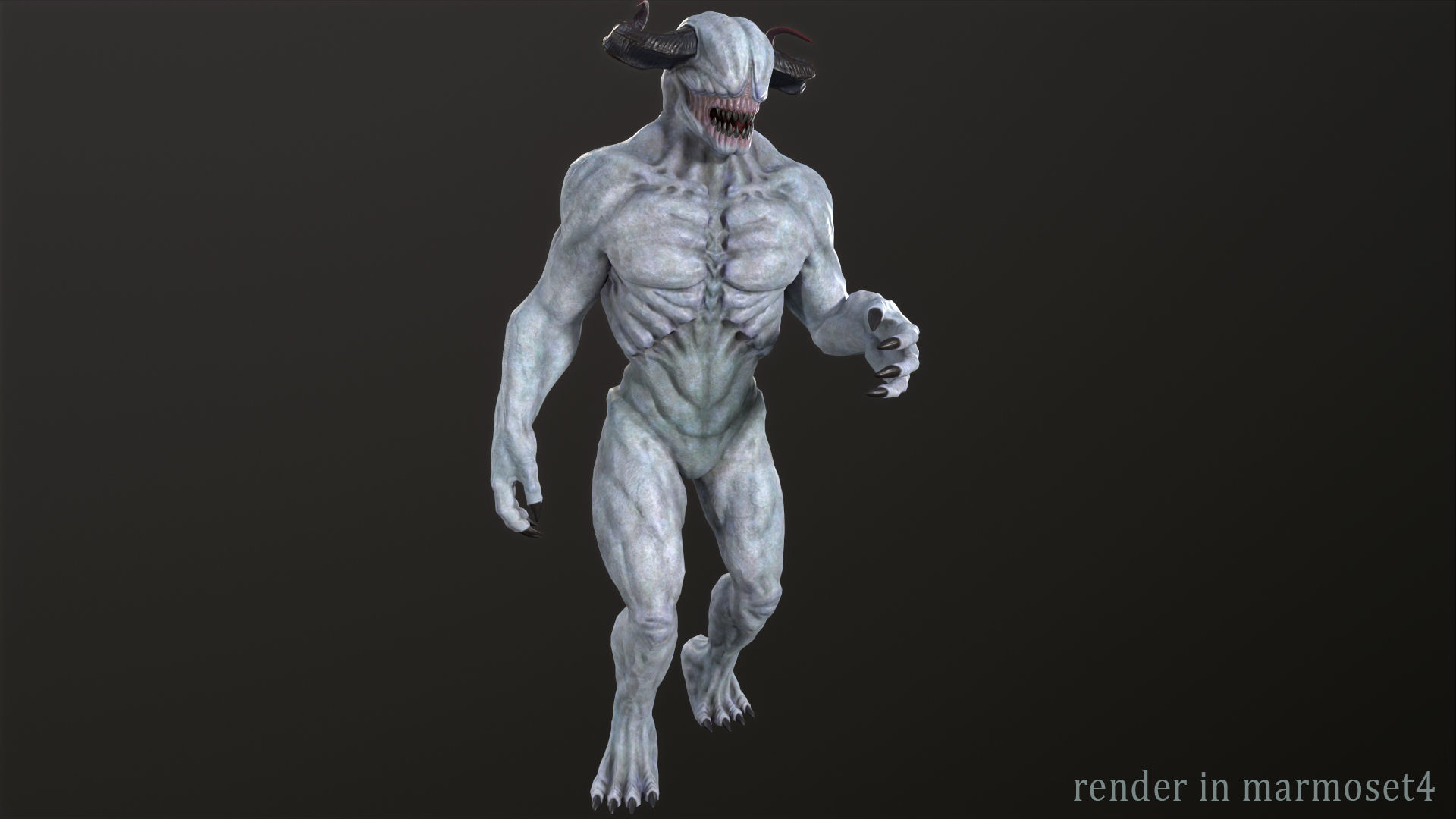 Blind demon Low-poly 3D model_5
