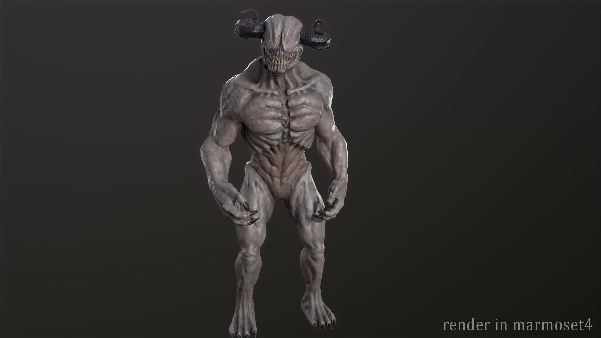 Blind demon Low-poly 3D model_6
