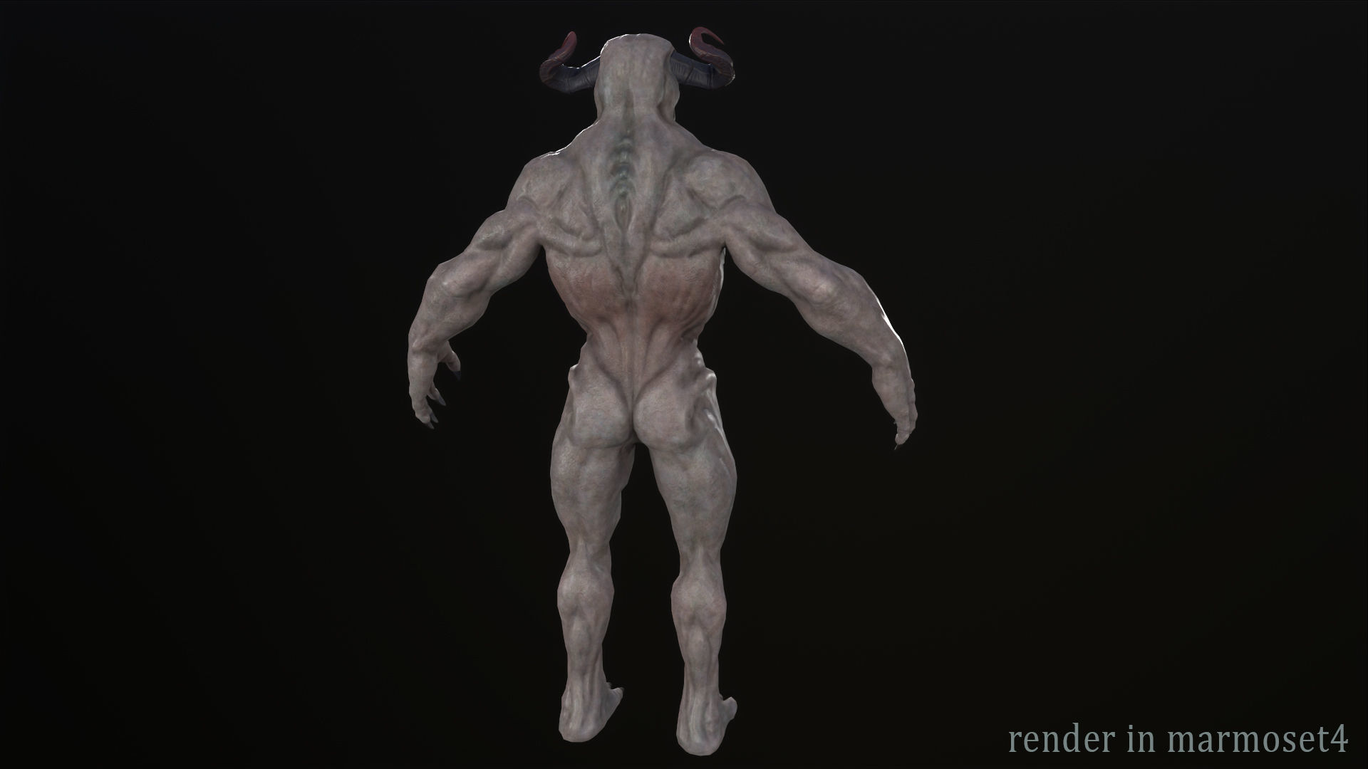 Blind demon Low-poly 3D model_12