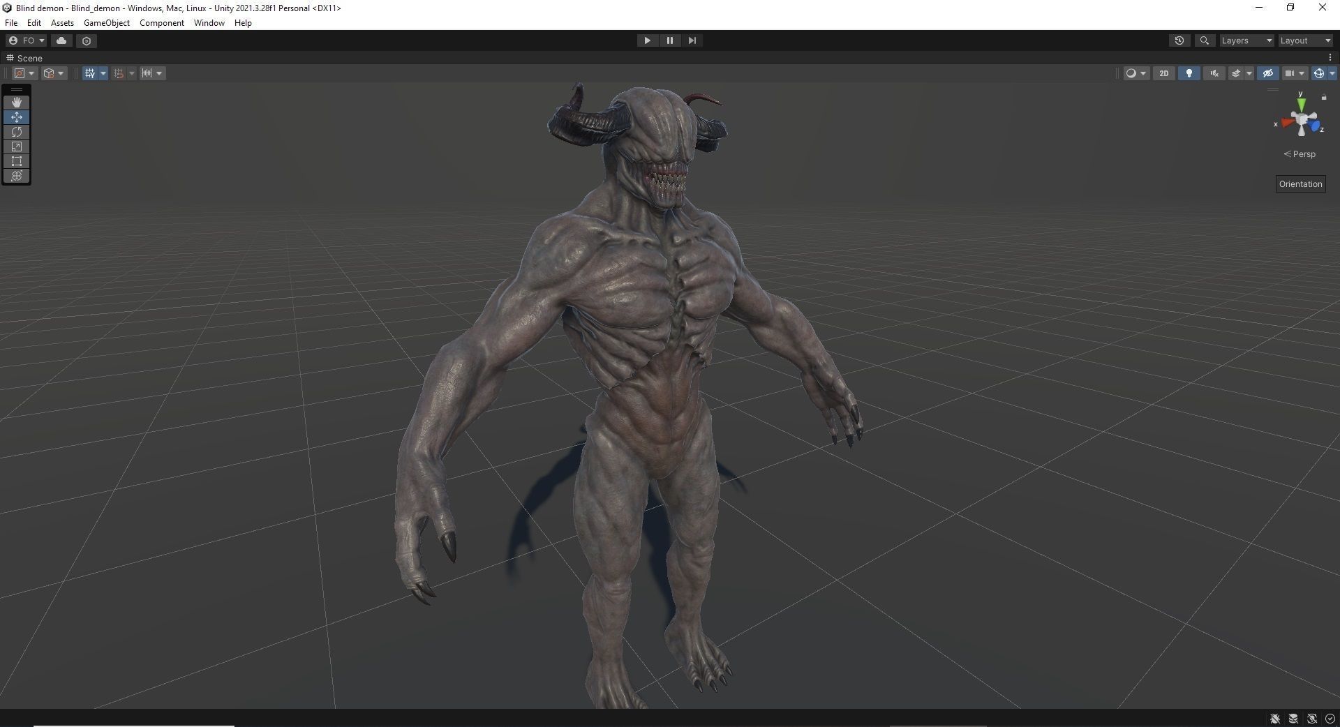 Blind demon Low-poly 3D model_19