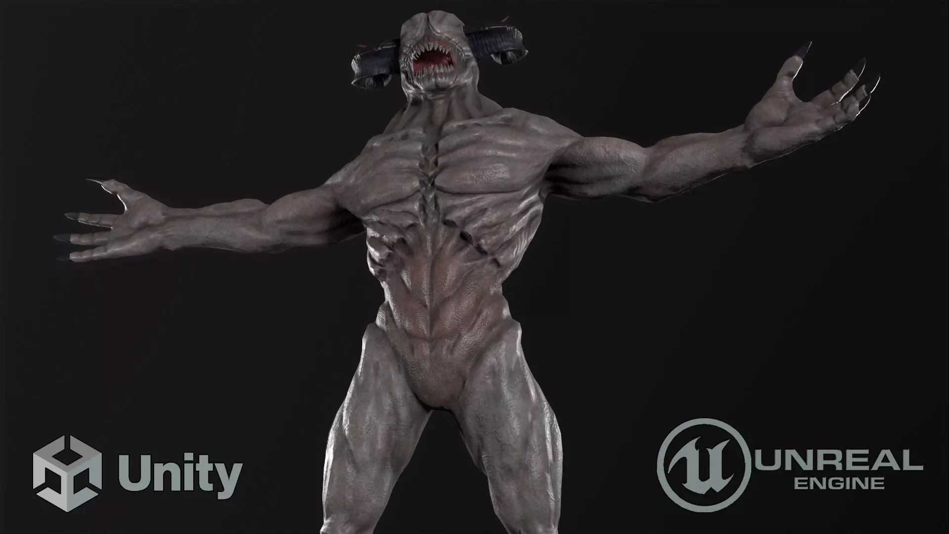 Blind demon Low-poly 3D model_0