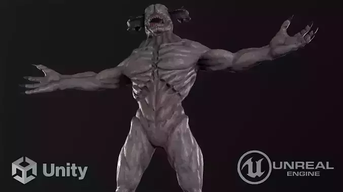 Blind demon Low-poly 3D model