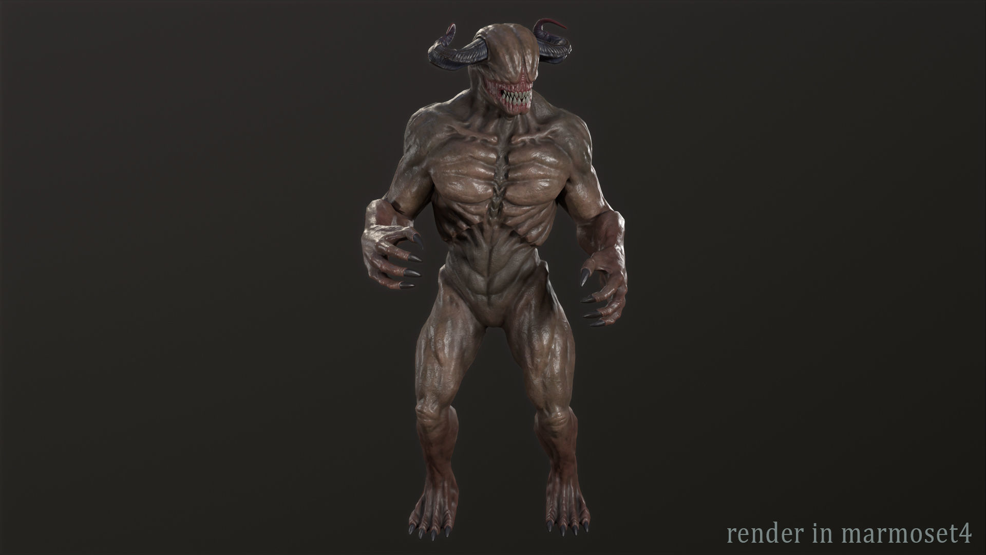 Blind demon Low-poly 3D model_7