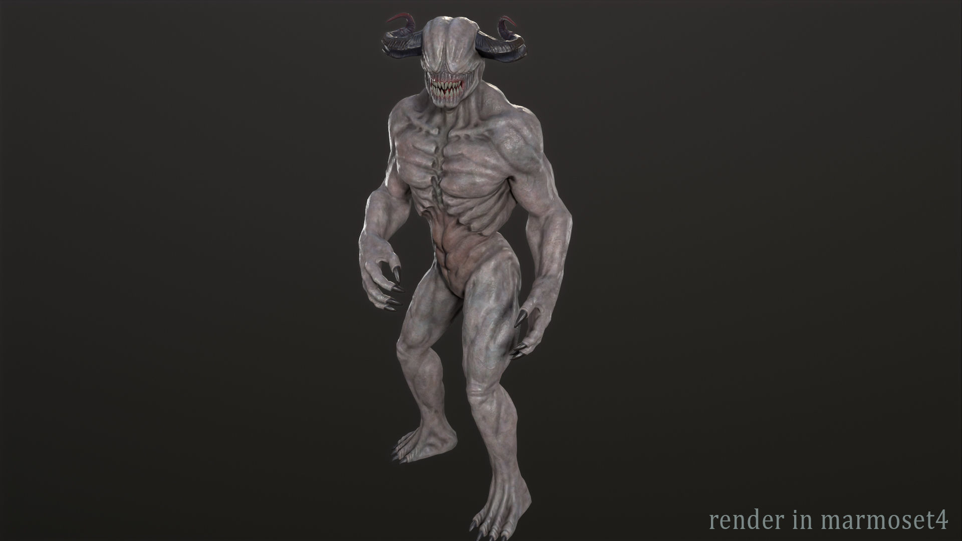 Blind demon Low-poly 3D model_2