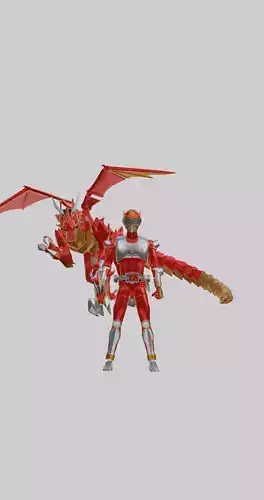 Acticulated Figure Kamen Rider Hiryu and Firedragon 3D print model