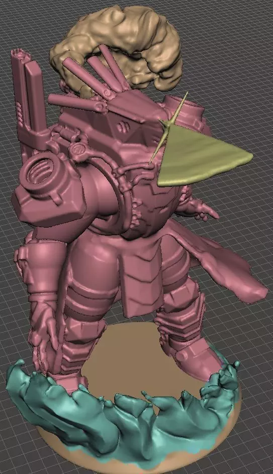 Lancer-Harrison Armory Sherman Laser pose 28mm scale miniature 3D print model_0