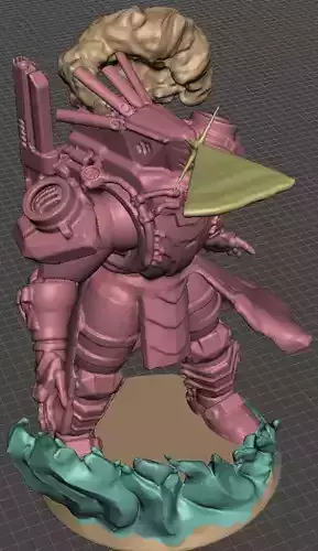 Lancer-Harrison Armory Sherman Laser pose 28mm scale miniature 3D print model