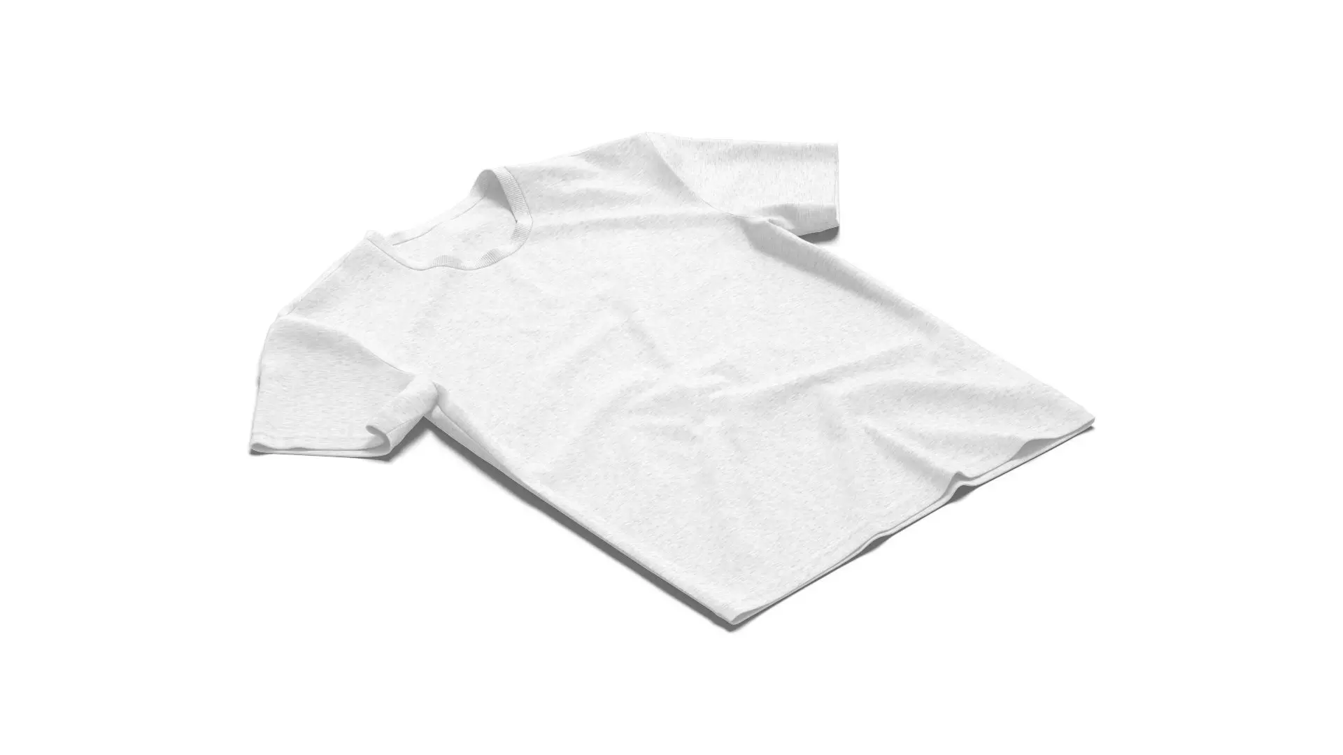 Flat Lay T-shirt - crumpled crew neck lying tshirt Low-poly 3D model_0