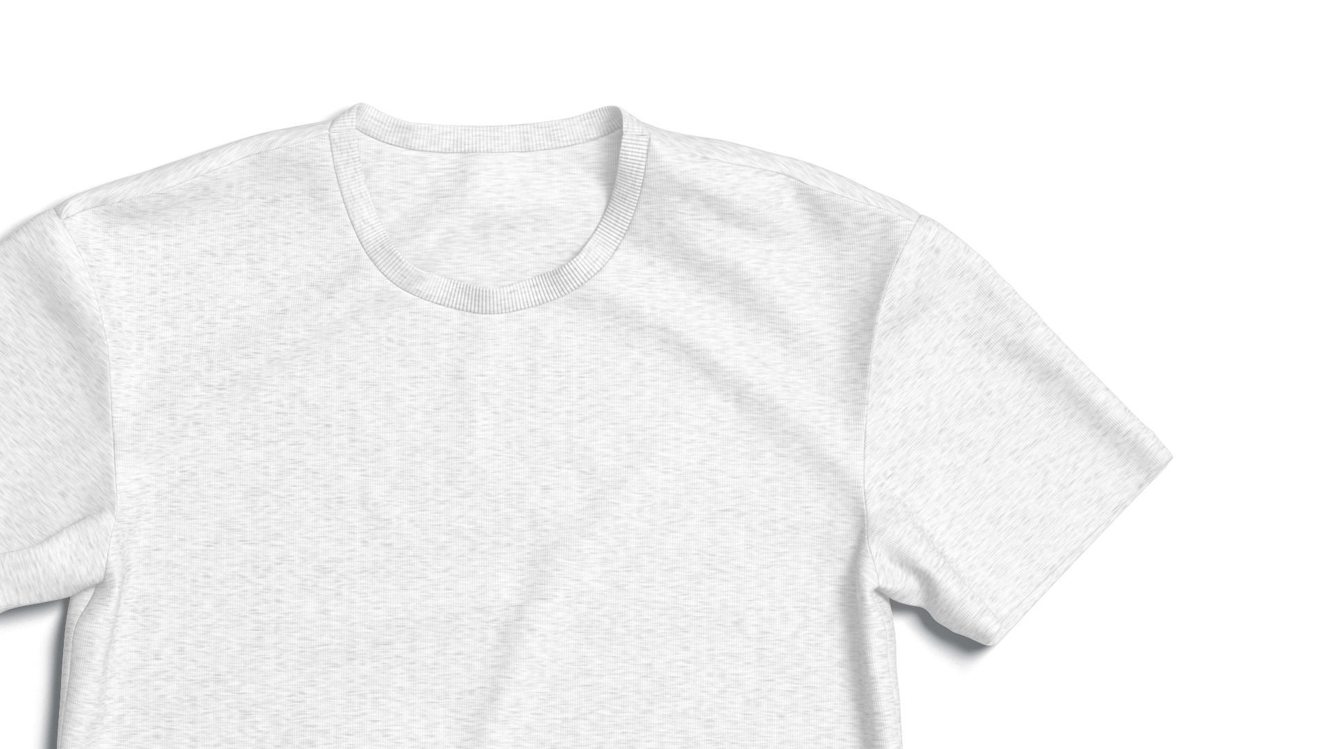 Flat Lay T-shirt - crumpled crew neck lying tshirt Low-poly 3D model_3