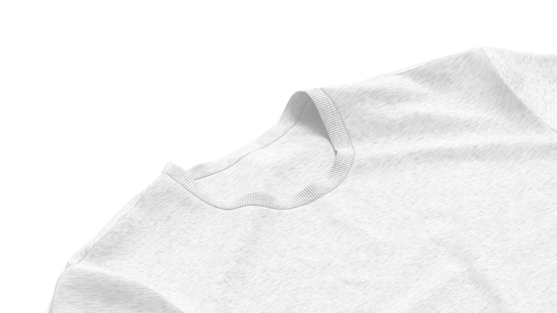 Flat Lay T-shirt - crumpled crew neck lying tshirt Low-poly 3D model_4