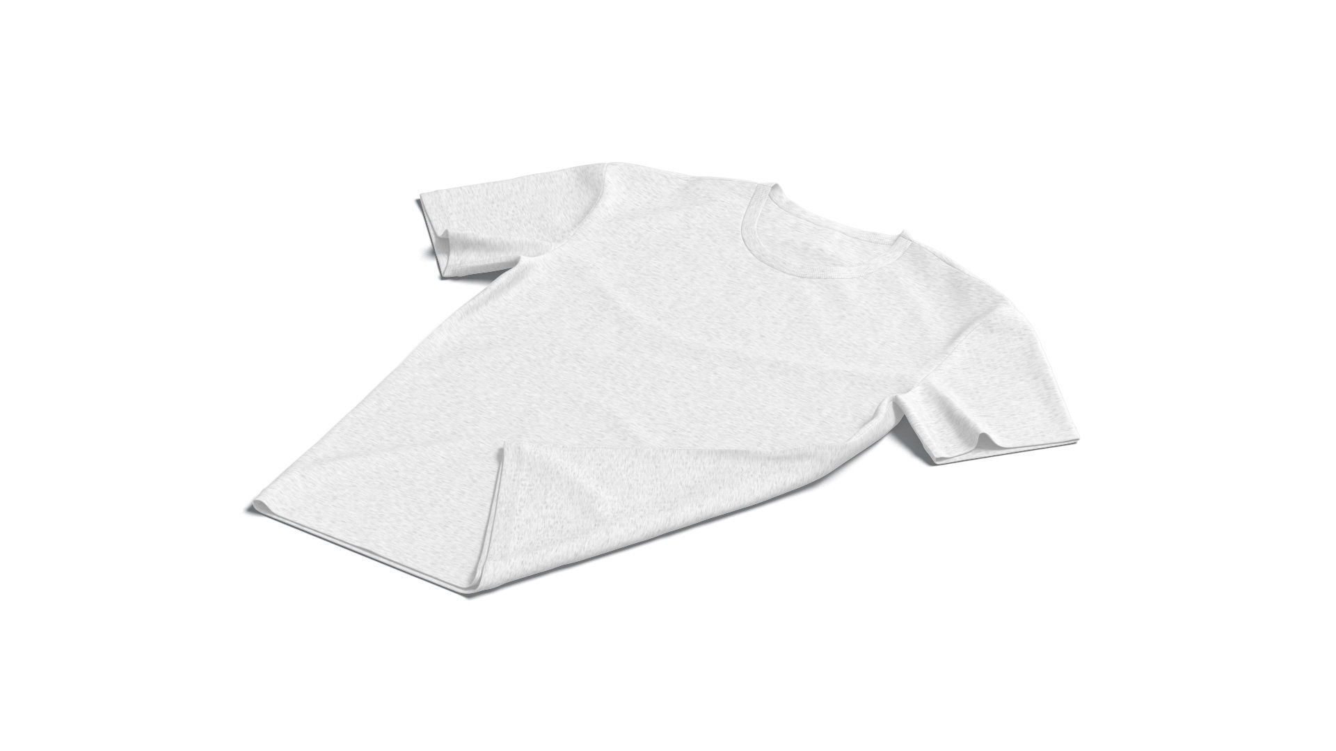 Flat Lay T-shirt - basic folded corner tee-shirt Low-poly 3D model_2