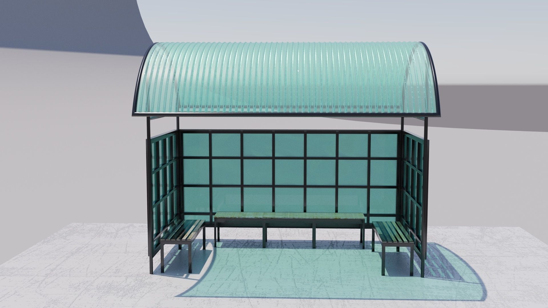 bus stop 3D model_2
