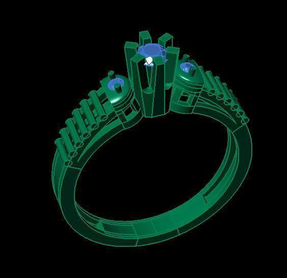 solitair ring 3D print model_7