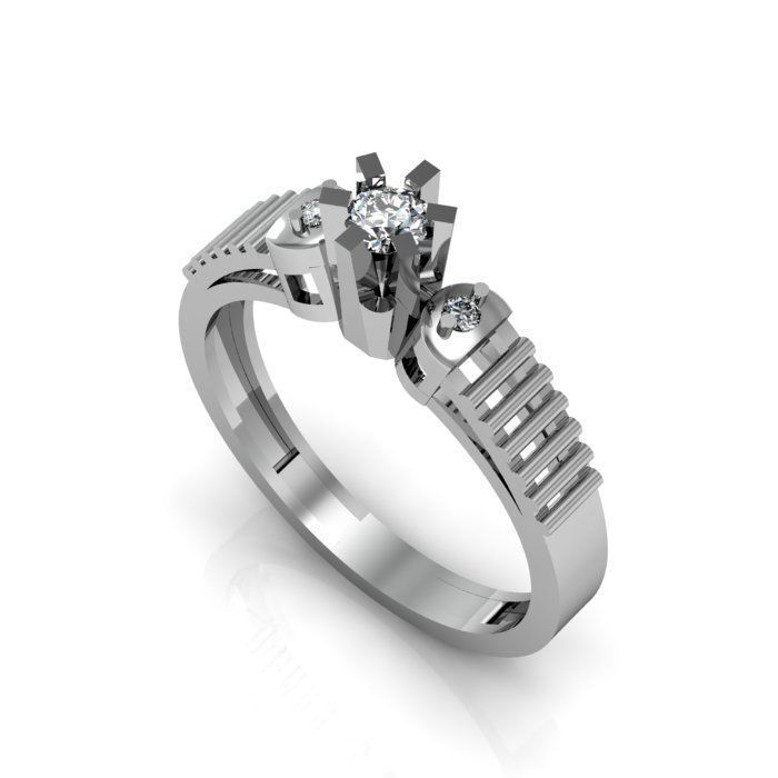 solitair ring 3D print model_1