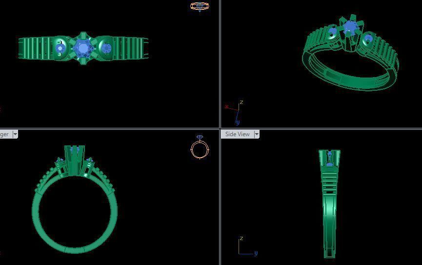 solitair ring 3D print model_12