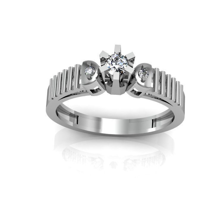 solitair ring 3D print model_5