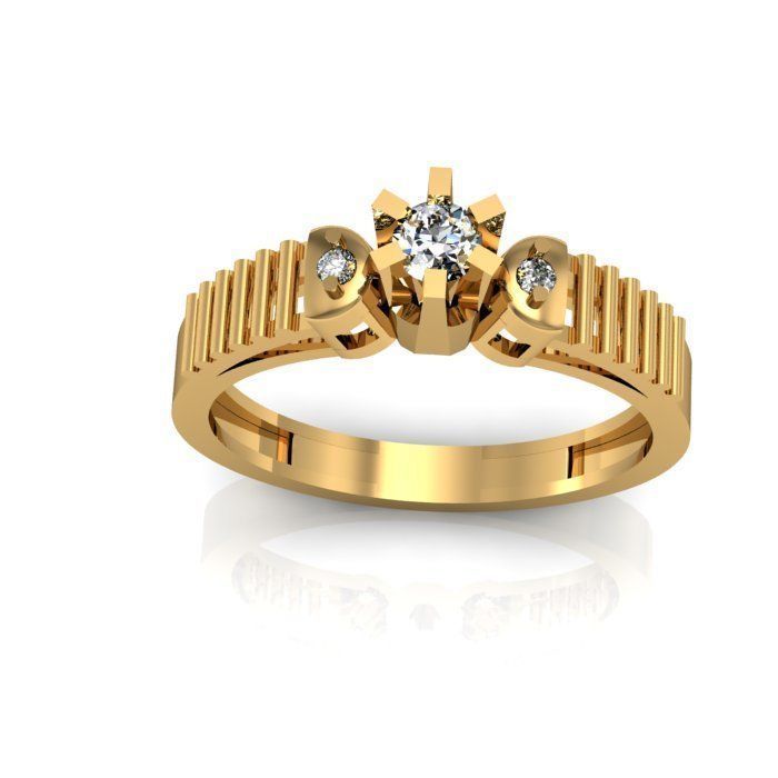 solitair ring 3D print model_4