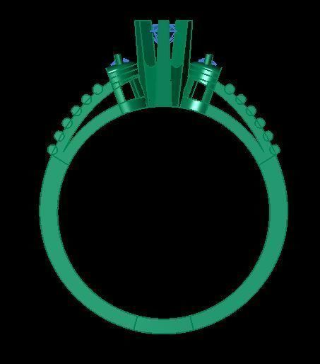 solitair ring 3D print model_10