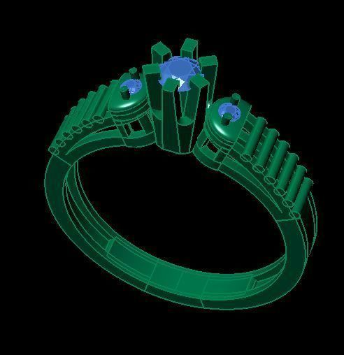 solitair ring 3D print model_6