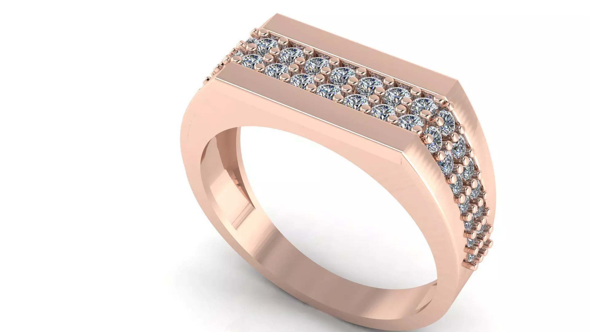 HIGHLY SOLD DIAMOND GENTS RING 3dm stl obj mtl 3D print model_0