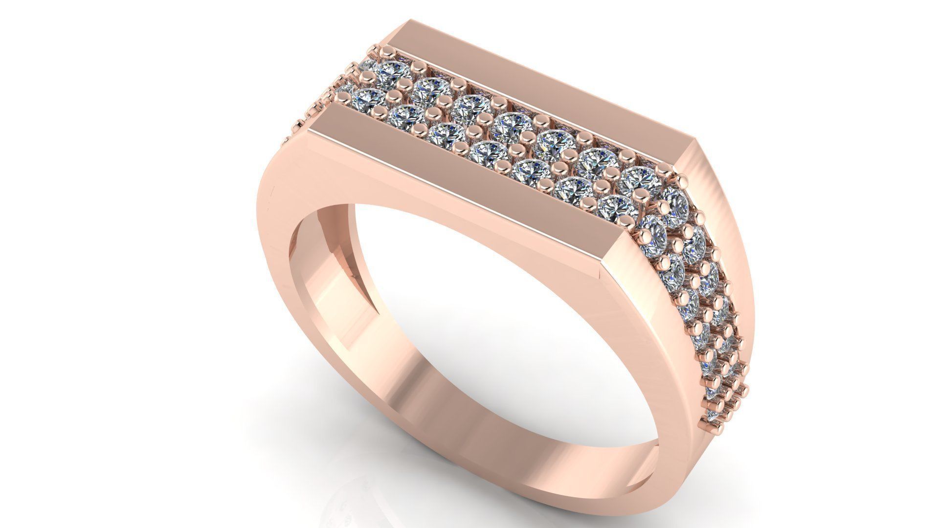 HIGHLY SOLD DIAMOND GENTS RING 3dm stl obj mtl 3D print model_2