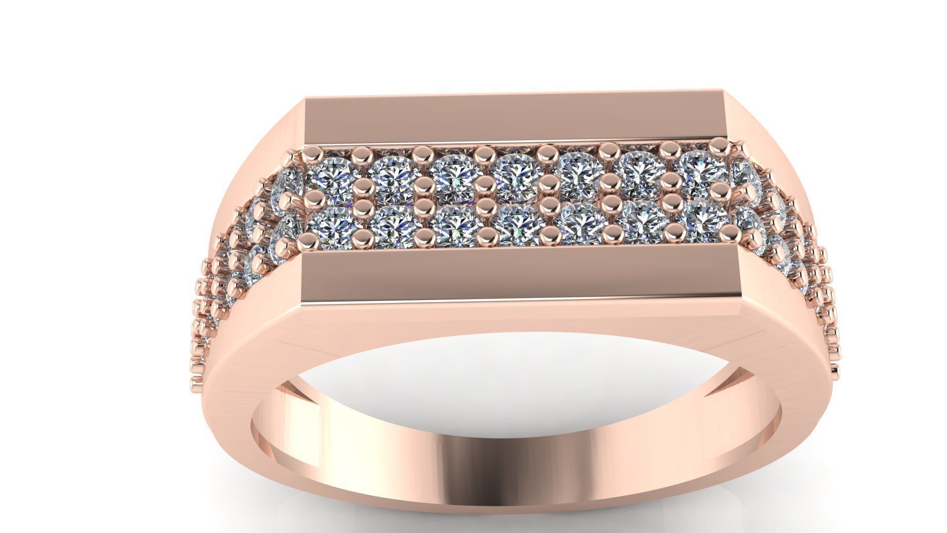 HIGHLY SOLD DIAMOND GENTS RING 3dm stl obj mtl 3D print model_1