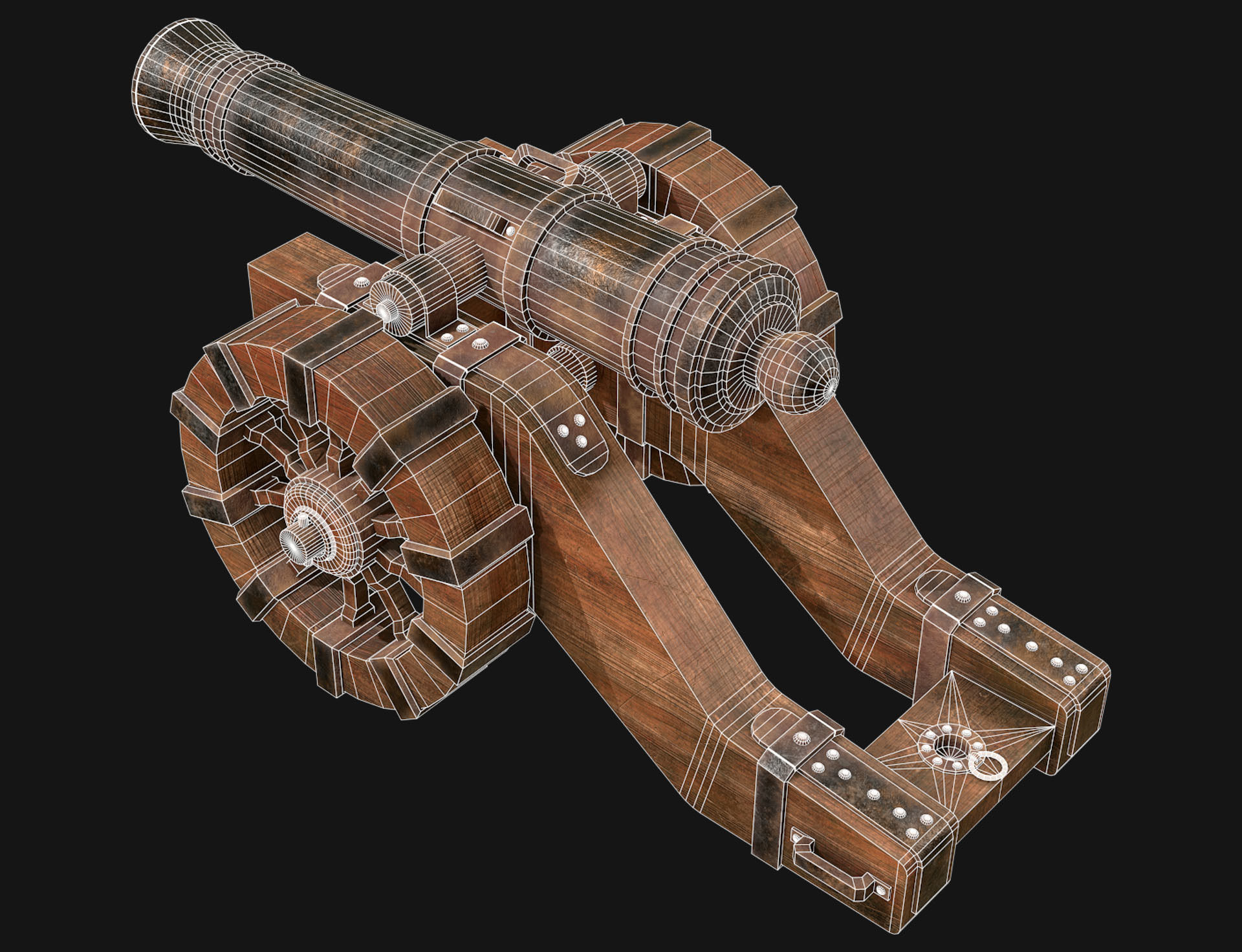 Cannon-2-Old Version Low-poly 3D model_12