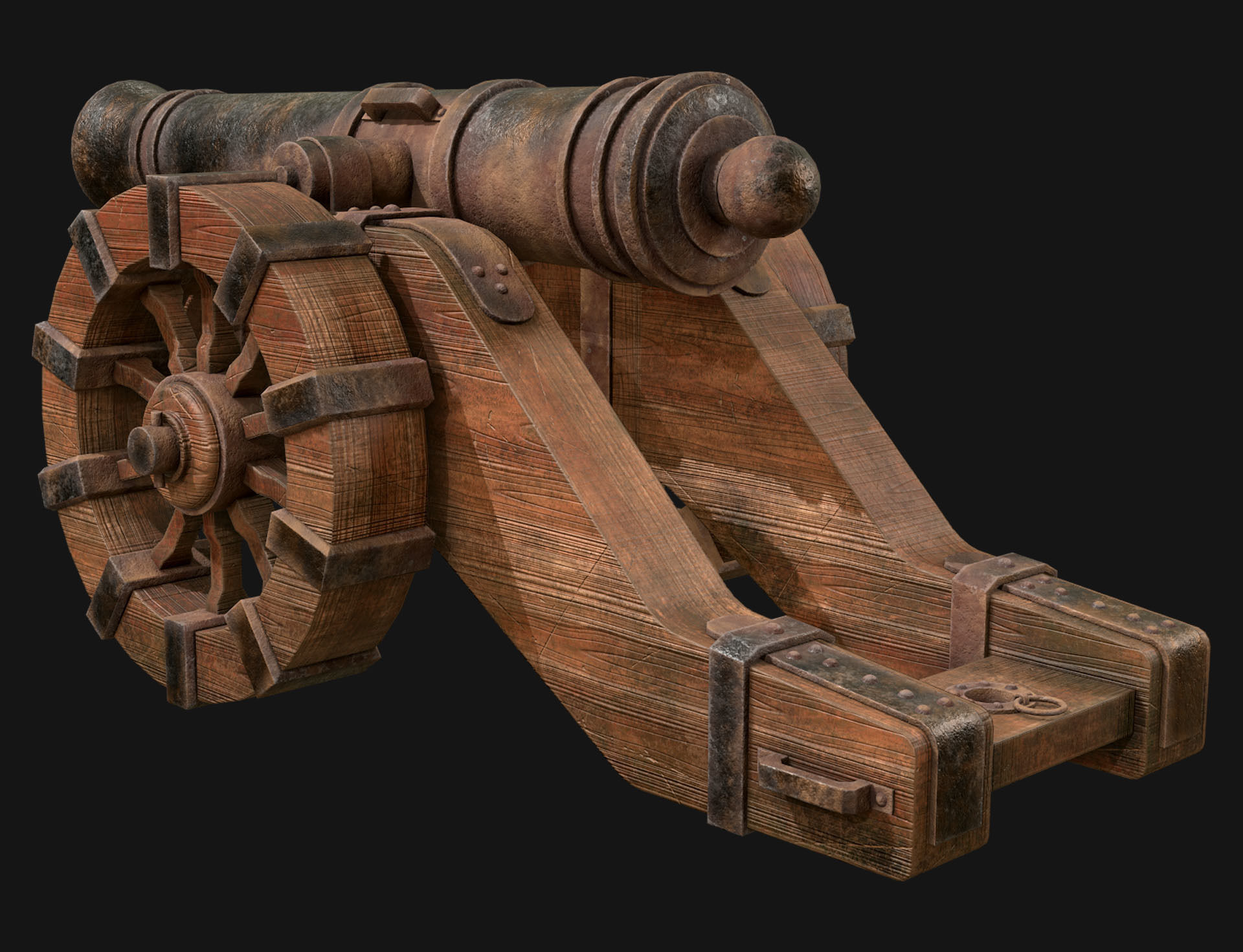 Cannon-2-Old Version Low-poly 3D model_4