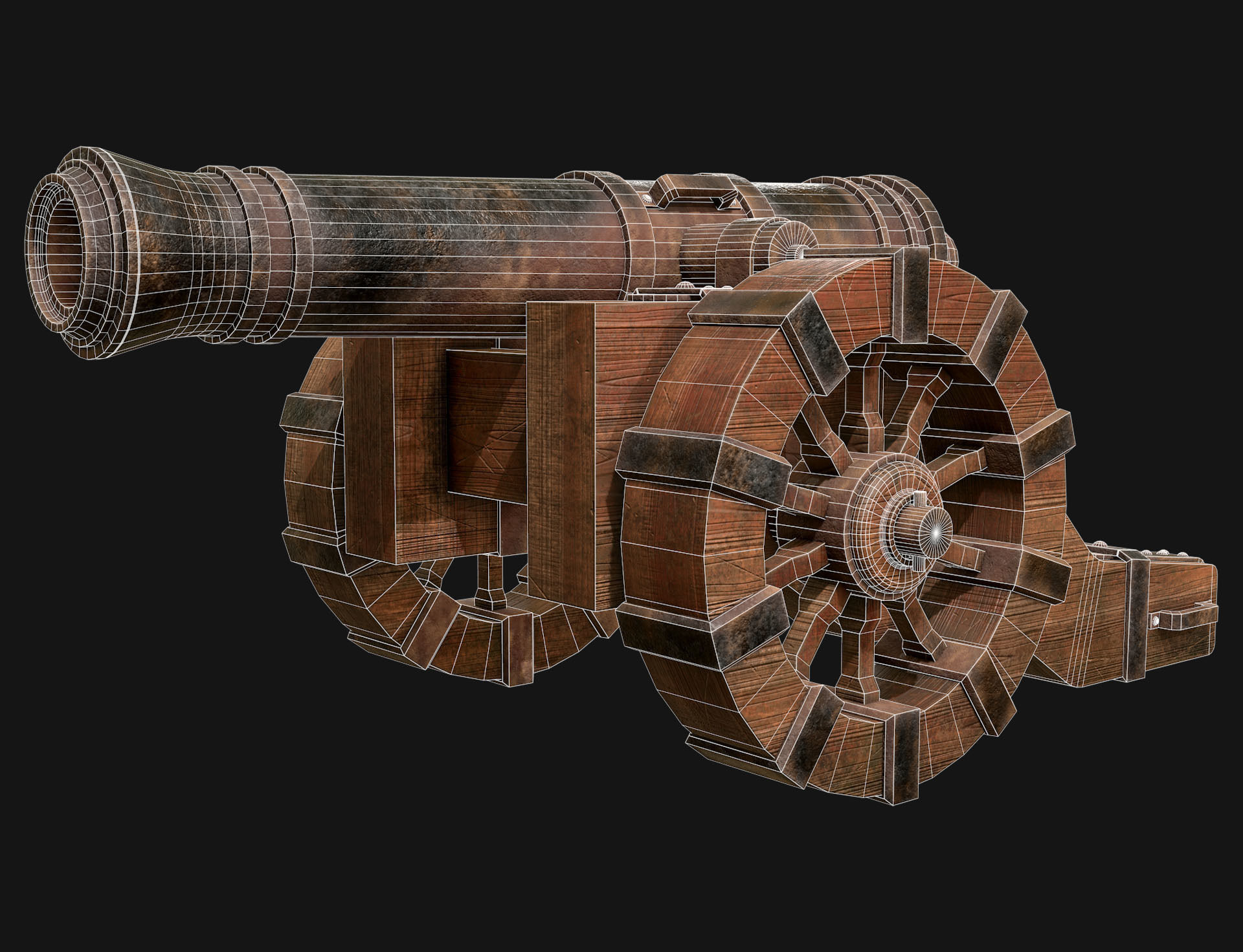 Cannon-2-Old Version Low-poly 3D model_8
