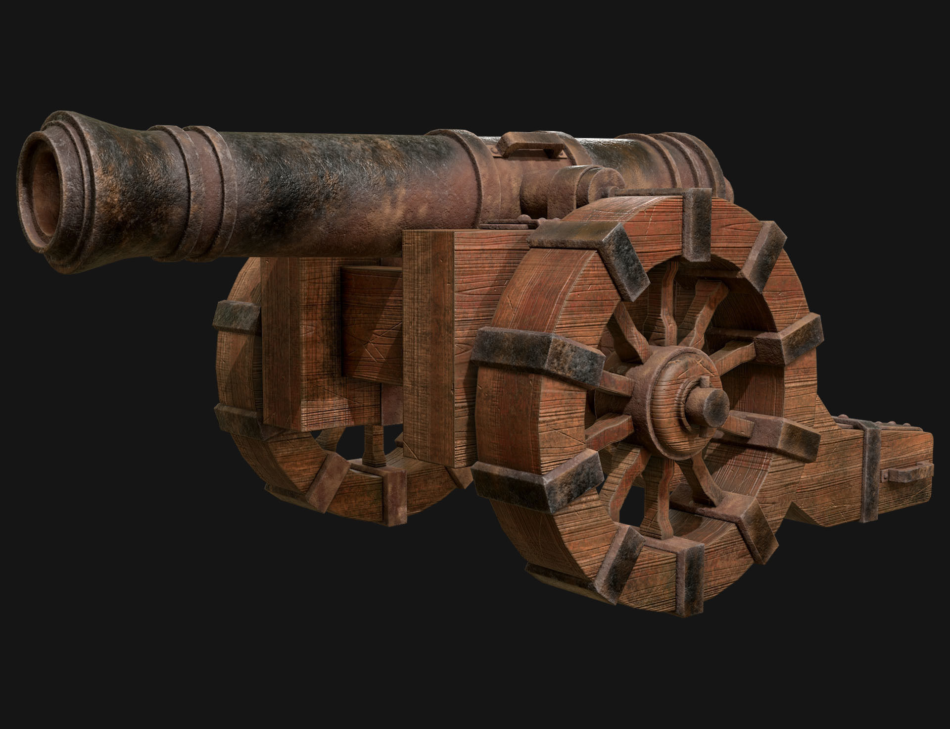 Cannon-2-Old Version Low-poly 3D model_3