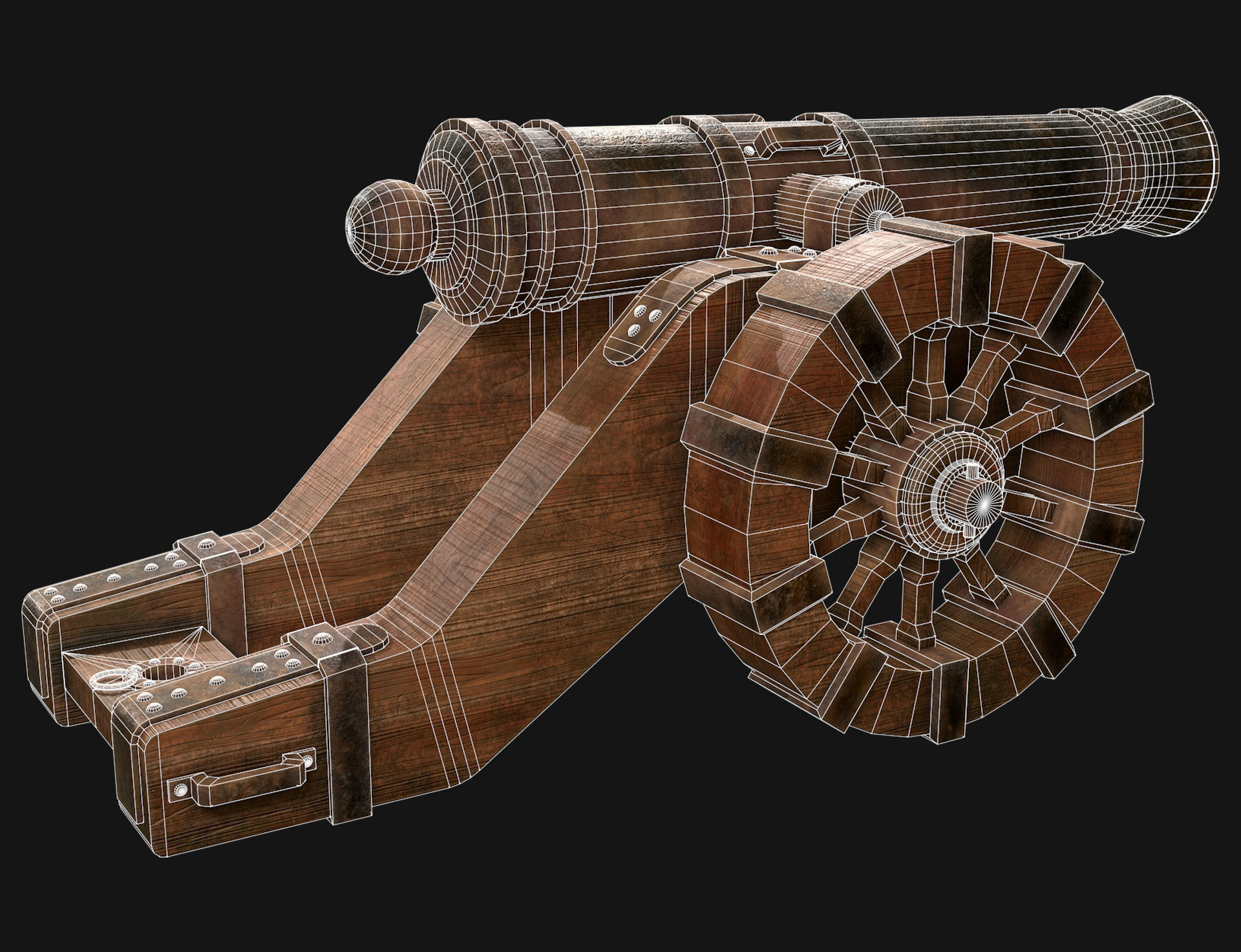 Cannon-2-Old Version Low-poly 3D model_10