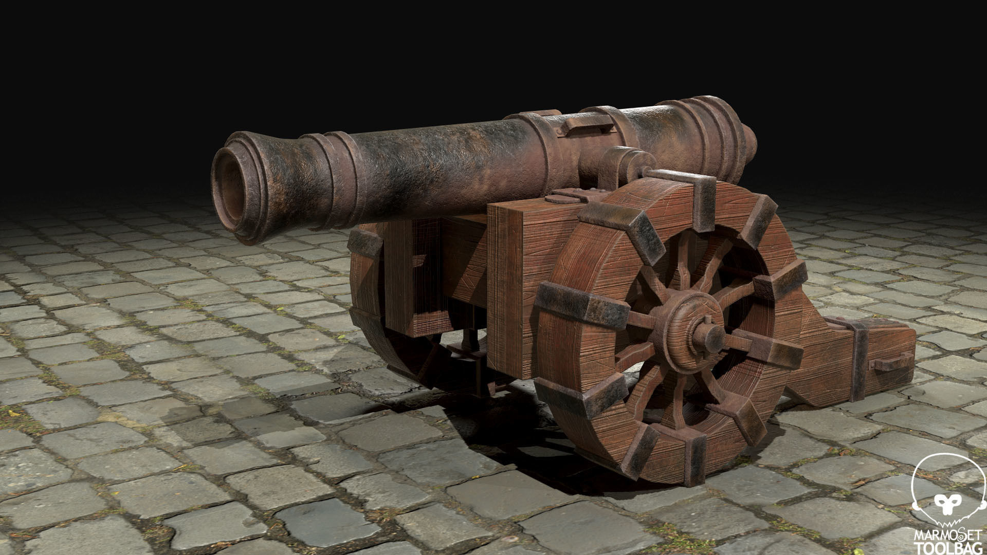 Cannon-2-Old Version Low-poly 3D model_2