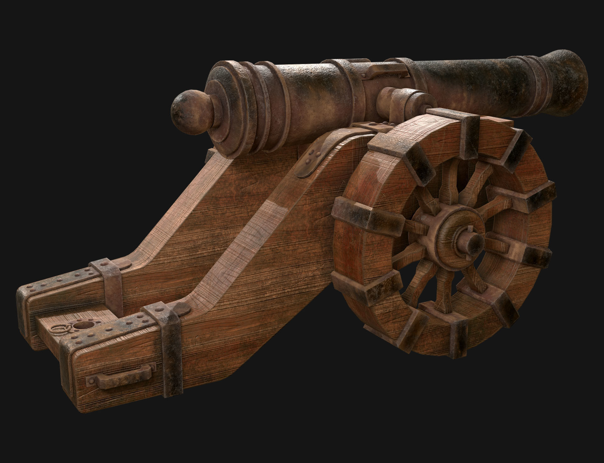 Cannon-2-Old Version Low-poly 3D model_5