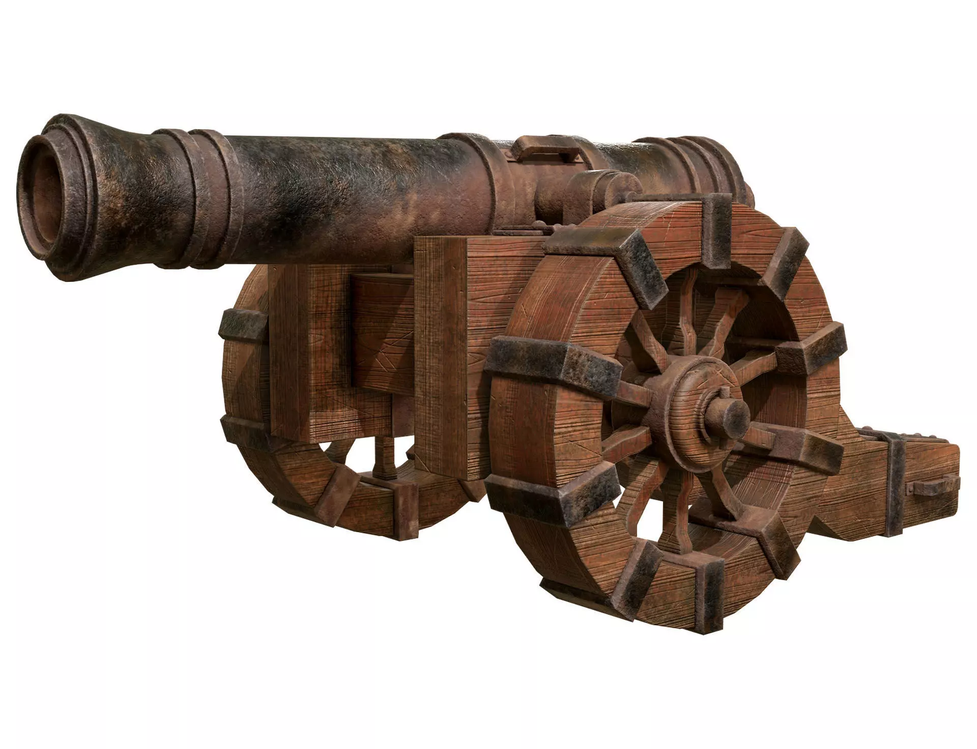 Cannon-2-Old Version Low-poly 3D model_0