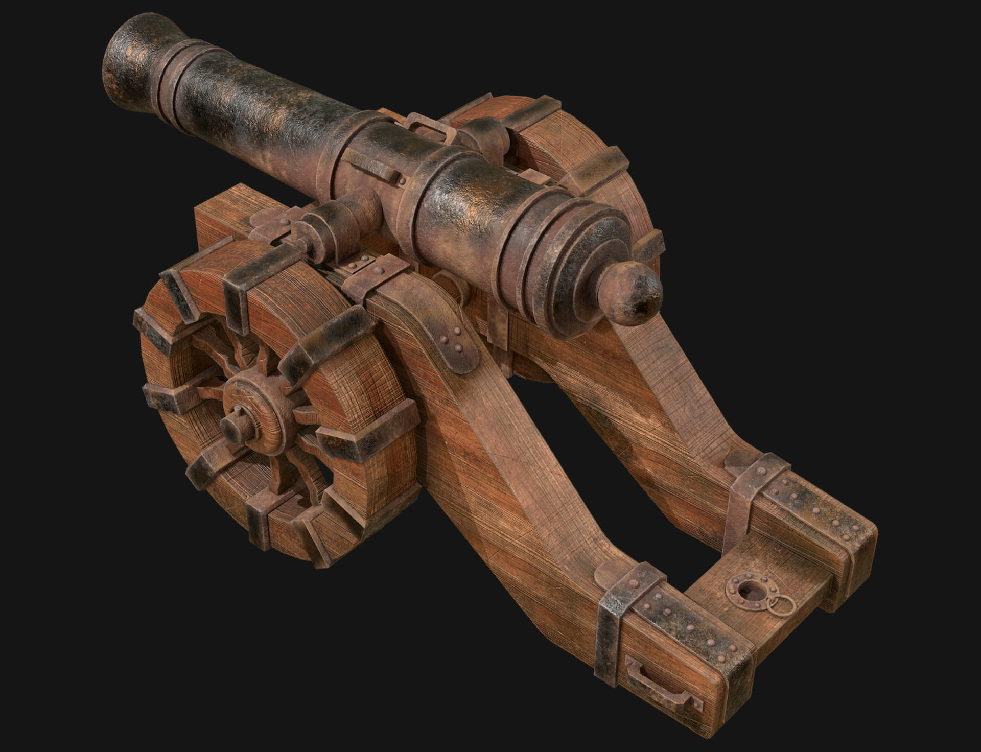 Cannon-2-Old Version Low-poly 3D model_7