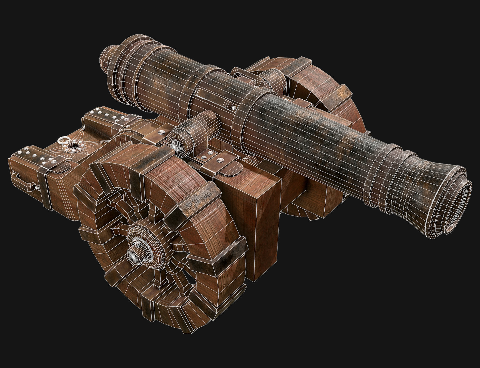 Cannon-2-Old Version Low-poly 3D model_11