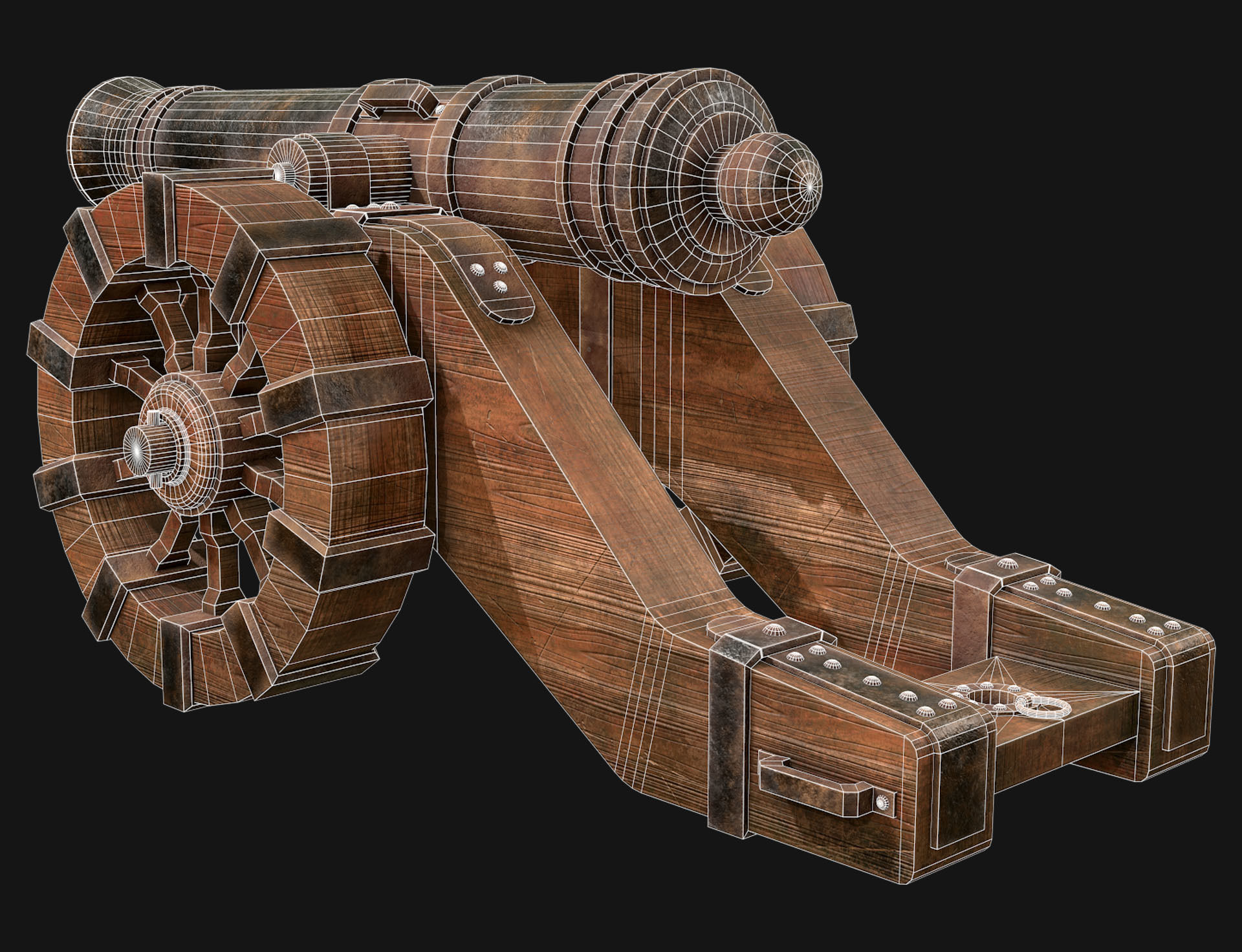 Cannon-2-Old Version Low-poly 3D model_9