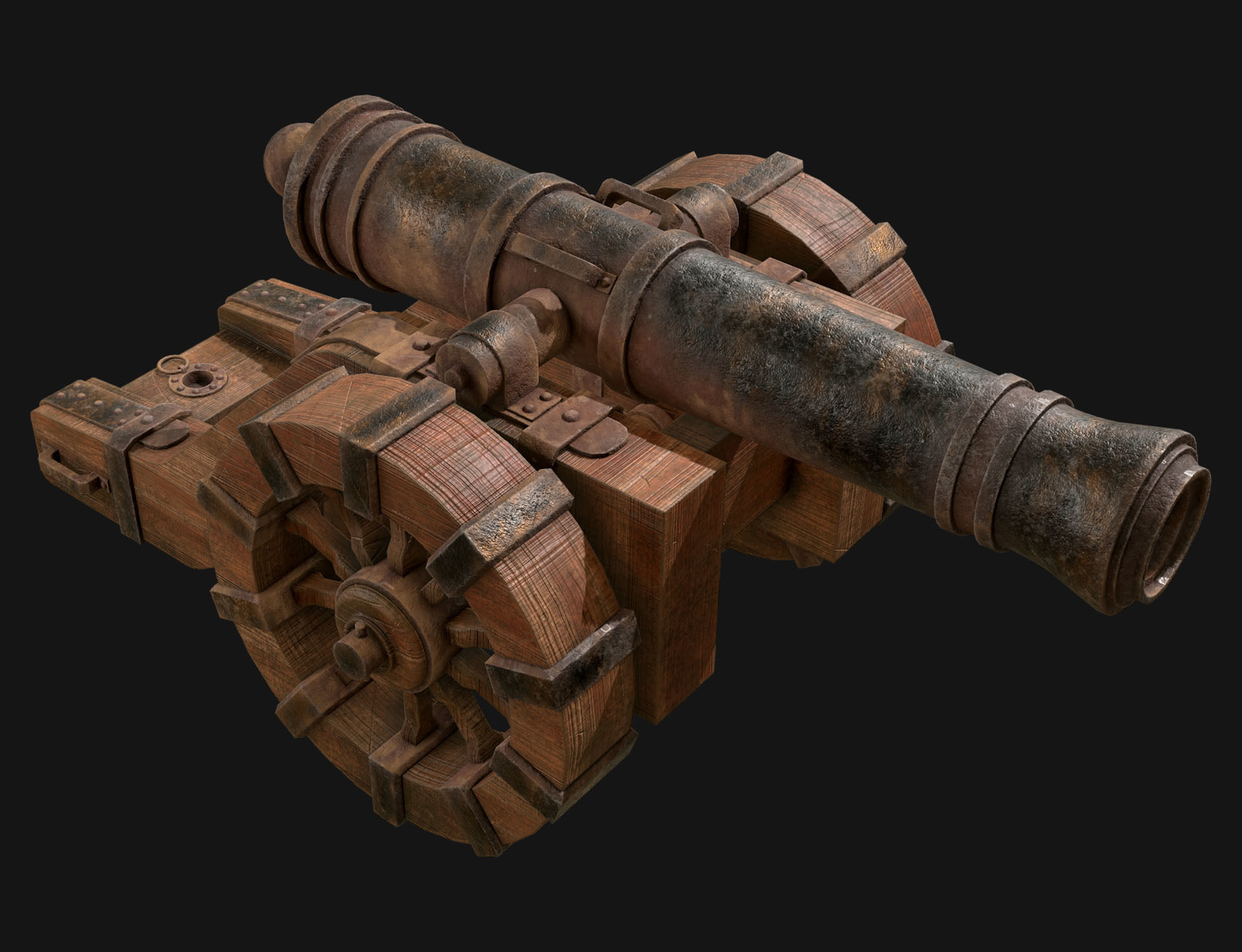Cannon-2-Old Version Low-poly 3D model_6