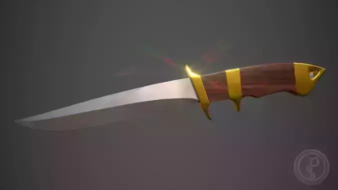 PBR-Enhanced Rustic Artisanal Knife - Old West Style